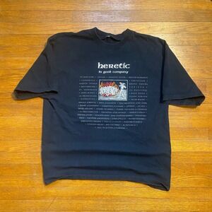 Heretic‎ In Good Company Black Graphic T-Shirt Mens Medium Martin Luther Jesus